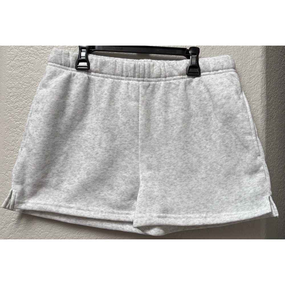 SWS Athletic Women's Elastic Waist Shorts,Solid Gray w/Flower Design